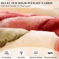 thumbnail image 5 of WOOW DEPOT Twin Heavy Fleece Bed Blanket 1 PCS, 4 Lbs Plush Camellia 2 Ply Thick Reversible Raschel Korean Style Warm Mink Bed Blanket, Pink, 5 of 7