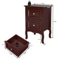 thumbnail image 3 of Royard Oaktree Nightstand Set of 2, Farmhouse Bedside Table with Drawers for Bedroom, Brown, 3 of 5