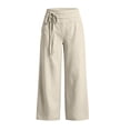 thumbnail image 4 of Gunia Women'S Capri Pants Effortless Casual Wide Leg Cropped Pants For With Pockets – Soft Solid Knit Everyday Comfort Summer Pants, 4 of 4