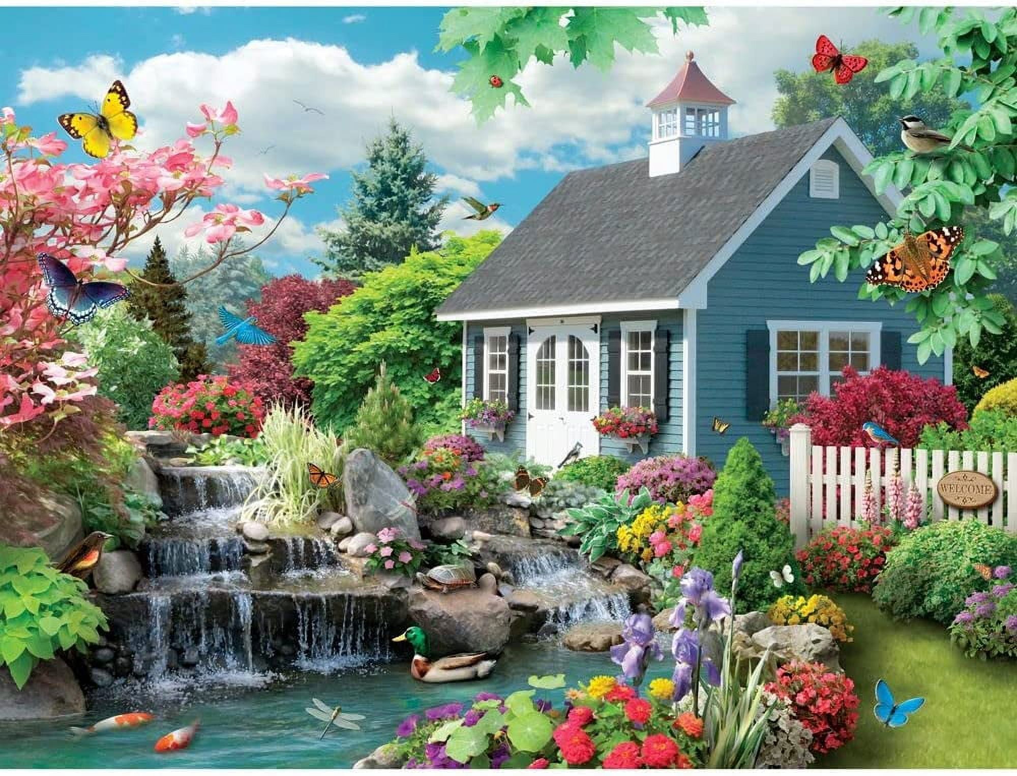 Bits And Pieces Interlocking Jigsaw Puzzle Big Piece for Seniors Dream Landscape, Set of Three 50 Piece, 15" x 19"