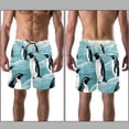 thumbnail image 3 of luoweisi Men's Beach Shorts Quick Dry Swim Trunks with Mesh Lining Penguin XL, 3 of 5