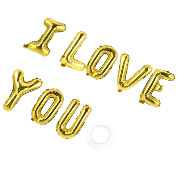 Luxshiny 1Set Wedding Party Balloon Golden Foil I Love You Shape Reusable Decoration