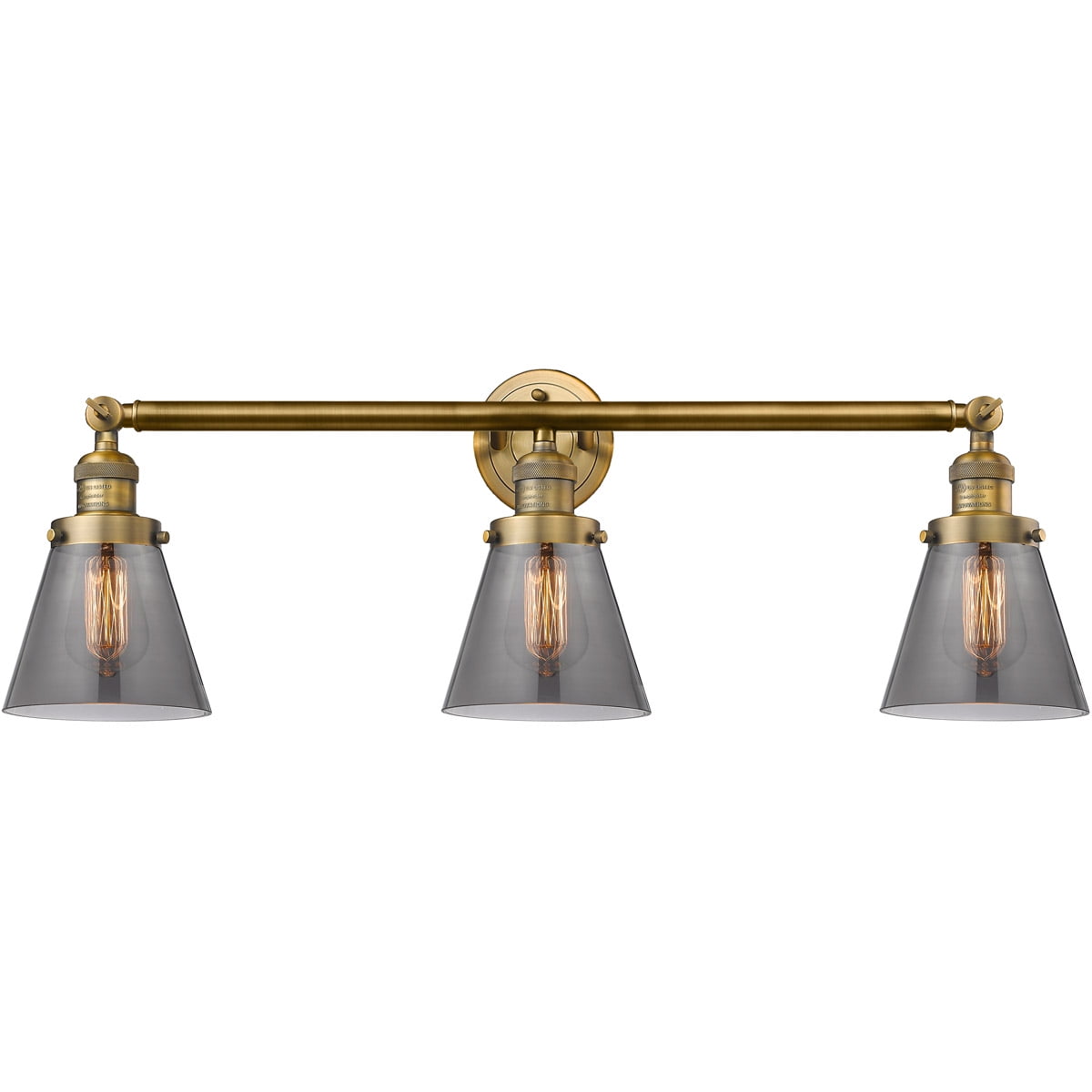 Bathroom Vanity 3 Light Fixtures With Brushed Brass Finish Cast Brass Glass Material Medium 30