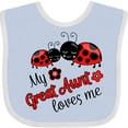 thumbnail image 3 of Inktastic My Great Aunt Loves Me with Cute Ladybugs Boys or Girls Baby Bib, 3 of 4