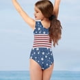 thumbnail image 3 of FOR U DESIGNS Comfortable Toddler Girl Bathing Suit American Flag One Piece Gymnastics Leotards Dancing Athletic Outfits Fashion Sleeveless Swimsuit Size 3-4, 3 of 8