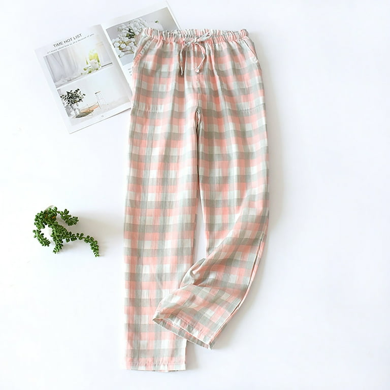 iOPQO Women Autumn Spring Plaid Printed Pants Full Length Long Trousers  Sports Grid Pants,Women's Pants,Pj Pants Women,Lounge Pants Women,Pants for