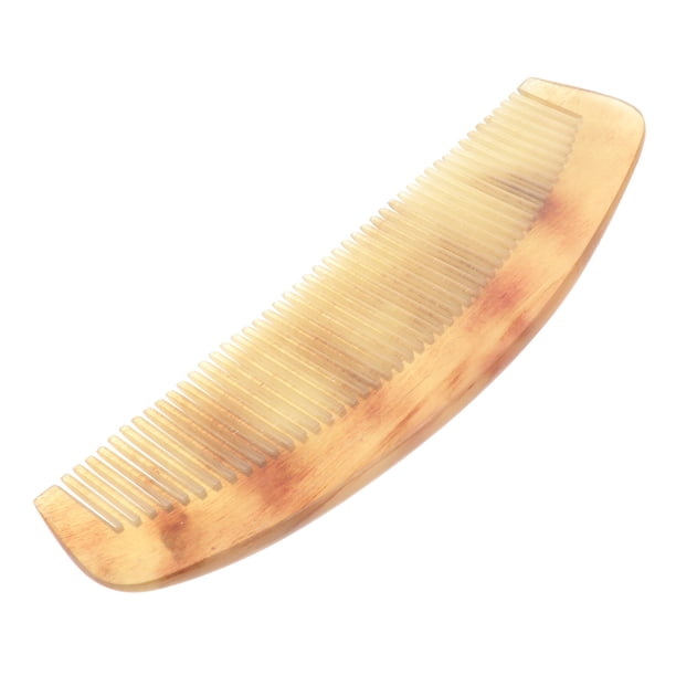 EeaseMX Peine de cuerno natural antiestático, portátil, para alisar el cabello y prevenir la caída del cabello para mujeres (17 cm)