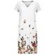 thumbnail image 4 of Vestidos de manga corta para mujer Vestido de tirantes con estampado de flores a la moda Vestido con cuello en V hasta la rodilla Pompotops ghjkhdj16665, 4 of 5