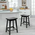 thumbnail image 7 of PayLessHere Bar Stools Set of 2 for Kitchen Counter Solid Wooden Saddle Stools 24-Inch/30-Inch Height (Black, 24 in), 7 of 7