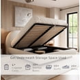 thumbnail image 2 of Premium Queen Size Lift Up Storage Bed with Modern Thick & Smooth Headboard, Performance Fabric Upholstery - Hydraulic Lifting Underneath, Ample Storage Space, Boho, Free Assembly, 2 of 18