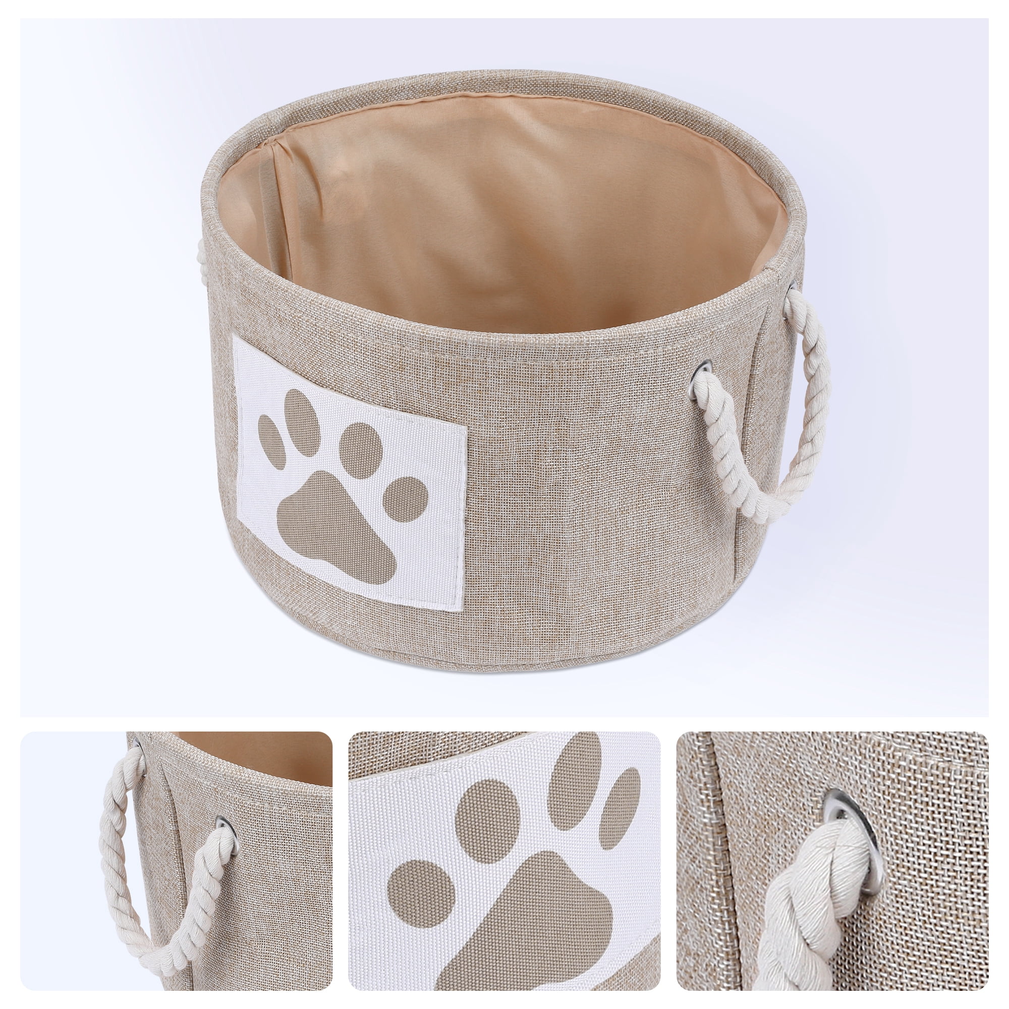 Unique Bargains Cotton Storage Cube with Handles Khaki 13*8.1in
