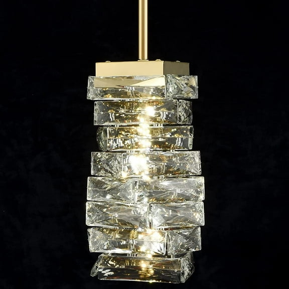 Modern Crystal Pendant Light Gold Pendant Lighting for Kitchen Island LED