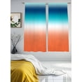 thumbnail image 3 of Gradient Orange Sheer Curtains 2 Panels Set Modern Minimalist Green Orange Ocean Beach Sheer Window Curtains Light Filtering Rod Pocket Voile Drapes for Bedroom Living Room 52"x63", 3 of 8