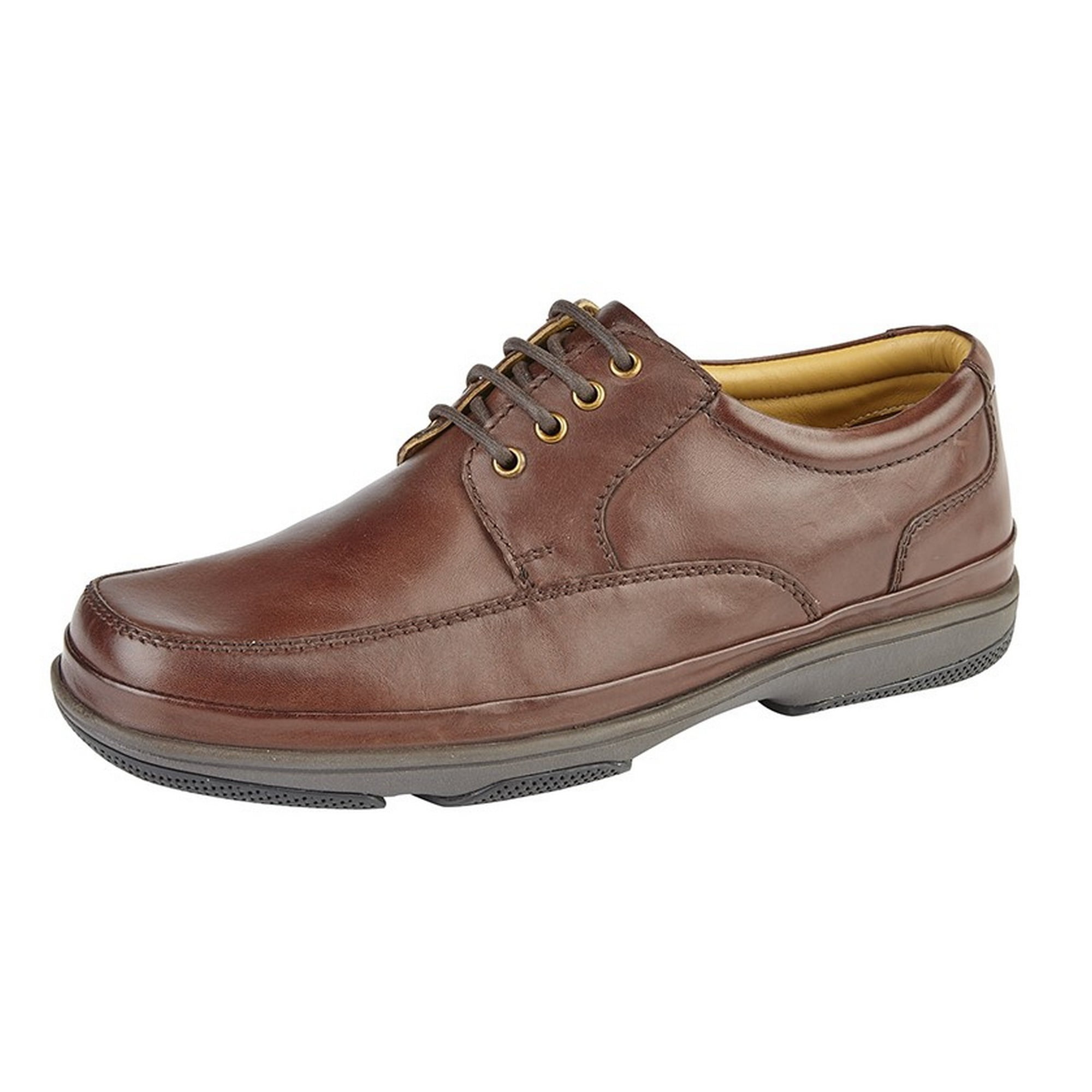 Roamers Mens Leather Wide Fit 4 Eye Deluxe Casual Shoes - Walmart.com