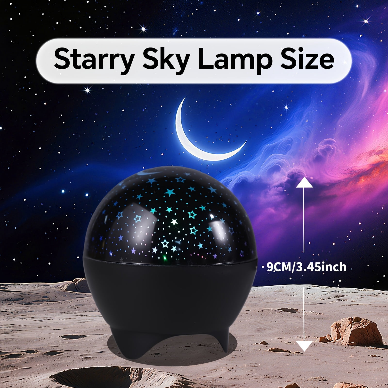 Rotating Star Moon Projector Night Light, 16 RGB Colors, Compact Starry Sky & Moon Lamp for Bedroom Living Room Party Christmas Decoration Gift