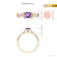 thumbnail image 3 of ANGARA Natural 0.7 Ct. Amethyst with Diamond Classic Engagement Ring in 14K Yellow Gold for Women (Ring Size: 8), 3 of 8
