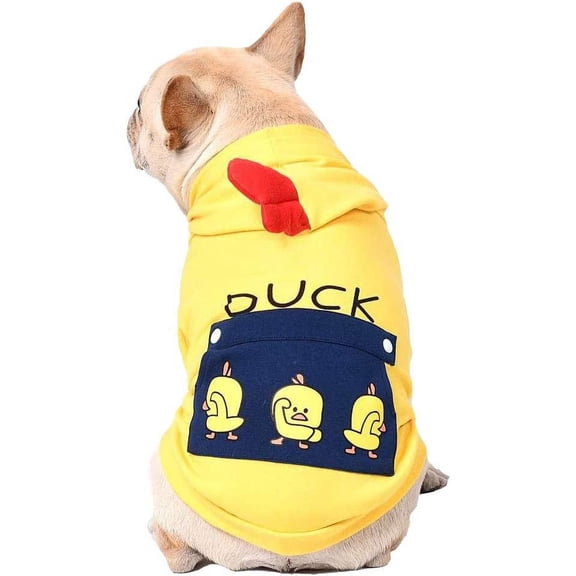 BT Bear Pet Clothes, Dog Hooded Sweatshirt Warm Cotton Coat Duck Sweater Winter Costume Jacket for Puppy Small Medium Dog (XXL, Yellow)