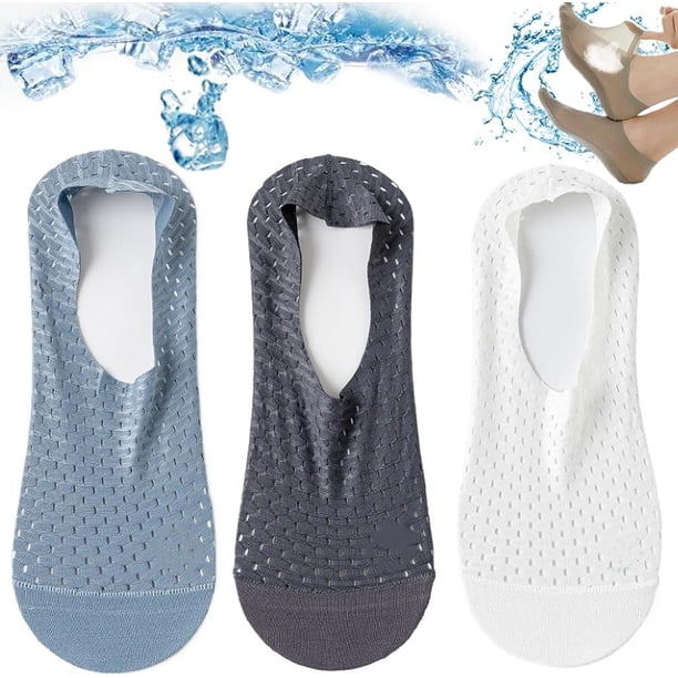 Calcetines de malla de seda de hielo de alta gama, calcetines de barco invisibles ultrabajos y finos, antideslizantes, transpirables, finos, invisibles