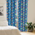 thumbnail image 3 of Ambesonne Forest Friends Window Curtains, Animals Art, Each 28" W x 63" L, Cobalt Blue Multicolor, 3 of 5