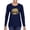 Navy, variant on Softball Mom Animal Print Girl Sports Womens Graphic Long Sleeve T-Shirt, Heather Grey, Small