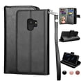 thumbnail image 1 of Wallet Cases For Samsung Galaxy S10 / S10E / S10+ / S10 Plus / S9 / S9+ / S9 Plus, Njjex [Wrist Strap] Luxury PU Leather Wallet Flip Protective Case Cover with 9 Card Slots & KickStand -Black, 1 of 4
