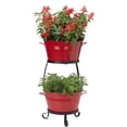 thumbnail image 1 of Houston International Trading 8021E XR Jardinière Surélevée Émaillée avec Support en Fer, Rouge, 1 of 1