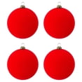 thumbnail image 3 of 4-Count Red Velvet-Feel Shatterproof Christmas Ornaments, 4.5", by Holiday Time, 3 of 5