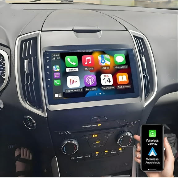 Gsuatey 2 64G Car Radio Stereo for Ford Edge 2015-2018: 9 Inch Touchscreen Support Wireless Carplay Android Auto WiFi Bluetooth GPS FM SWC Backup Camera