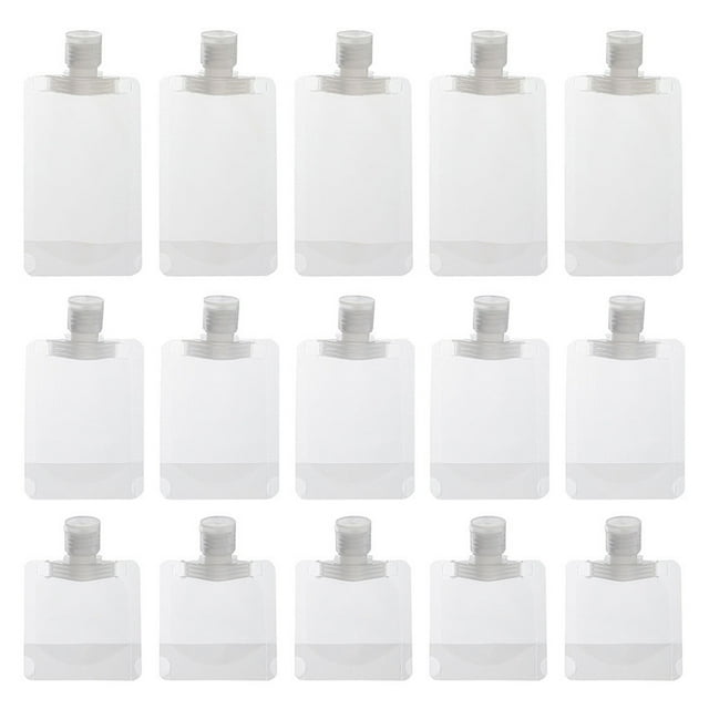 Estrela 15 Uds bolsa de almacenamiento blanca para salidas al aire libre, bolsa de plástico para almacenamiento de limpiador facial de gel de ducha