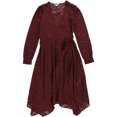 thumbnail image 1 of bar III Robe Portefeuille Burnout pour Femmes, Rouge, Grand, 1 of 2