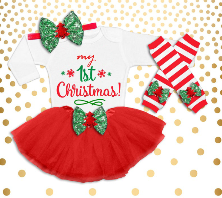 baby girl 1st christmas outfit
