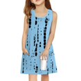 thumbnail image 3 of Teen Girls Dresses Sleeveless A-Line Dress with Print Summer Casual Wear for Kids Soft Fabric Sizes 4-12 ,Sie:140, 3 of 6