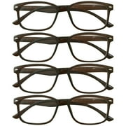 4 Packs Womens Square Frame Blue Light Blocking Computer Reading Glasses Classic Style Readers +2.00