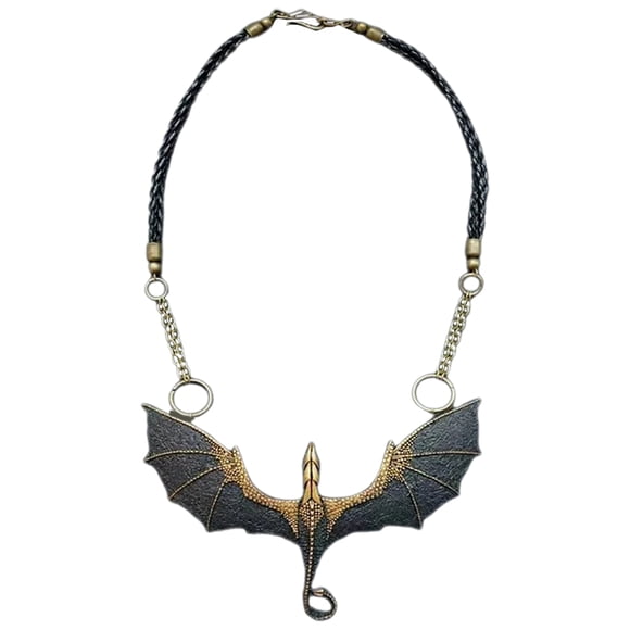 Collar de dragón para mujeres y hombres, colgante de dragón gótico vintage, cadena para el cuello, joyería