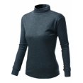 thumbnail image 2 of FashionOutfit Women's Double Long Sleeve Layer Half Turtleneck T-Shirt, 2 of 4