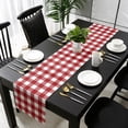 thumbnail image 3 of Farmhouse Buffalo Plaid Table Runner 90 Inches Long, Red White Checkered Kitchen Coffee Dining Table Decoration for Home Party Birthday Wedding Home Decor 13x90 Inches, 3 of 8