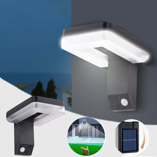 Xihbxyly Aplique Solar de Pared, Iluminación Exterior Impermeable, Sensor Led, Ahorro de Energía, Fácil Instalación, Apto para Múltiples Escenarios, Jardín, Patio, Porche, Balcón, Tamaño 13 X 10 X 5