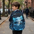 thumbnail image 3 of Yuyamidu Blue Axolotl Kids Backpack for Boys Girls Elementary School 17 Inch Bookbags with Adjustable Strap Padded Lightweight Backpacks with Zipper, 3 of 8