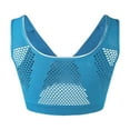 thumbnail image 3 of khonts,Women's Front Hook Closure Wireless Bras Seamless Full Coverage Mesh Bra Gathering Large Bust Support Bralettes Blue XXXXL, 3 of 6