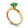 thumbnail image 2 of 1 ctw Solitaire Anniversary Ring for Women | Round Cut Simulated Emerald | Hyperallergenic Solid 14K Yellow Gold, 2 of 5