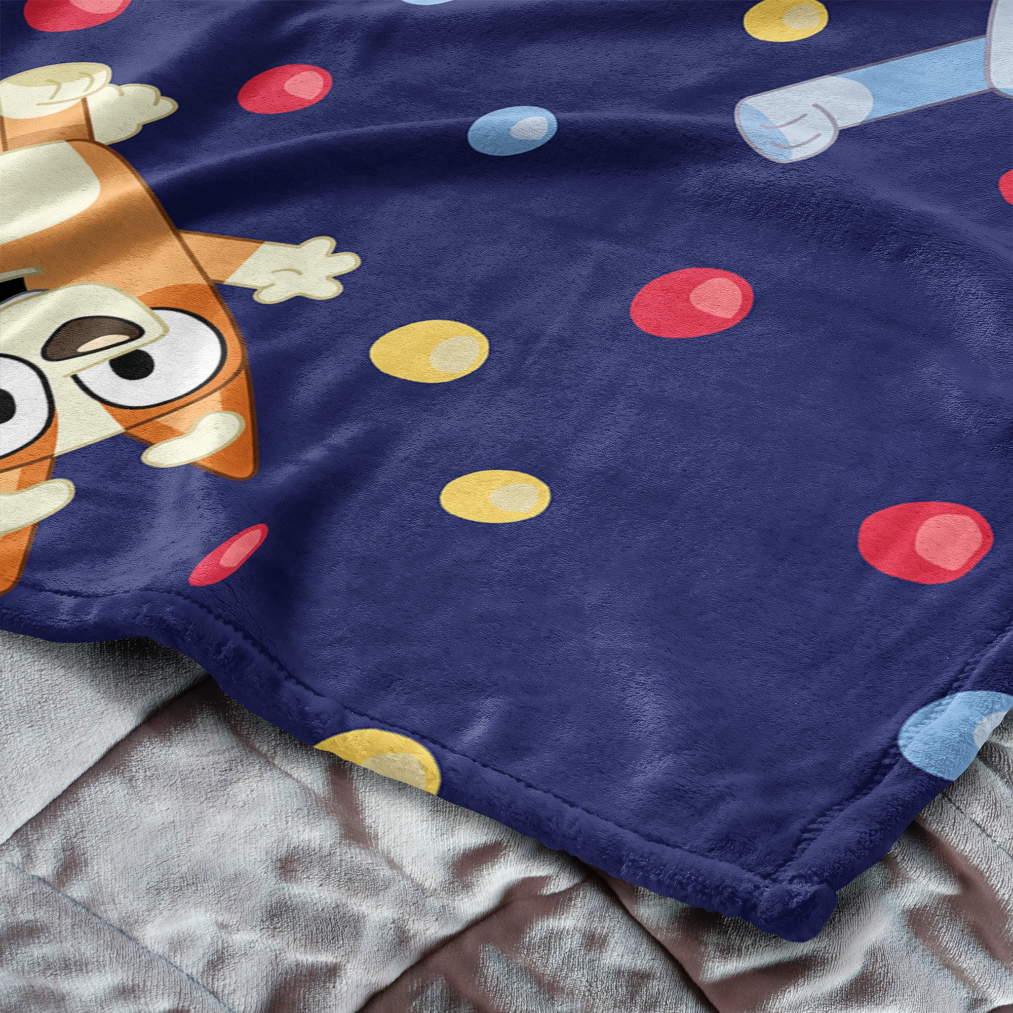 Bluey Hooray Kids Silk Touch Throw Blanket with Plush Hugger - Ultra Soft Plush Character Pillow for Kids