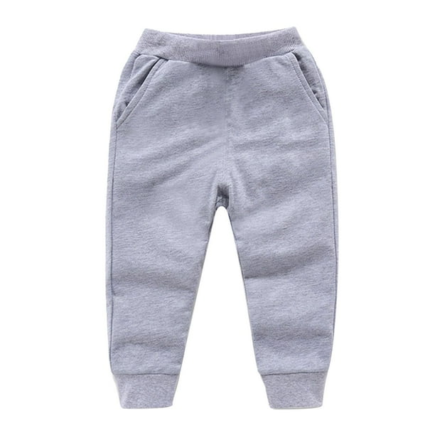 Odeerbi 1-10 Años Niños Niñas Algodón Pantalones Workout Athletic Deportes Jogger Pantalones Color Sólido Cintura Elástica Casual Joggers