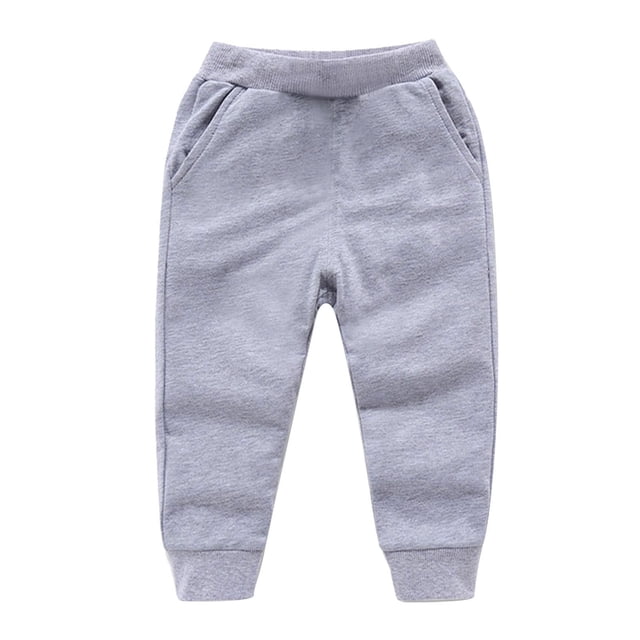 Odeerbi 1-10 Años Niños Niñas Algodón Pantalones Workout Athletic Deportes Jogger Pantalones Color Sólido Cintura Elástica Casual Joggers