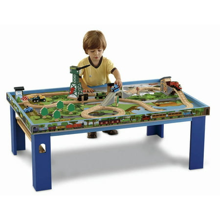 Fisher-Price Thomas the Train and Friends Wooden Railway Kids Play (Best Wooden Train Table)