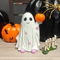 thumbnail image 2 of Halloween Ghost Resin Tabletop Decorations Set with Pumpkin Props – 2-Piece Living Room Home Decor, 2 of 9