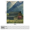 thumbnail image 4 of PRATYUS Rustic Throw Blanket, Moulton Barn and Teton Mountain Range in Grand Teton National Park Wyoming, Flannel Accent Piece Soft Couch Cover for Adults, Brown Green 50x60in, 4 of 6
