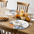 thumbnail image 4 of Fall Round Placemats Set of 4 Blue White Pumpkin Place Mats Thanksgiving Woven Placemat Autumn Eucalyptus Leaves Flower Circle Braided Table Mat for Kitchen Dining Table Party Home Decor 15 Inch, 4 of 9