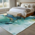 thumbnail image 4 of Rectangle Area Rugs 8 x 10 Ft, Turquoise Marble Non-Slip Residential Carpet, Abstract Minimalist Art Ombre Blue Indoor Crawling Mats Runner Rugs for Living Room/Dining Room/Bedroom, 4 of 8