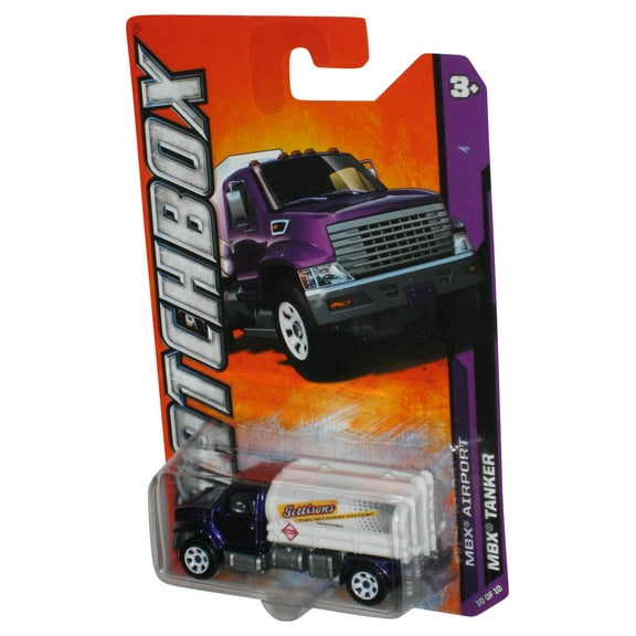 Matchbox MBX Airport 10/10 (2011) Purple & White Tanker Toy Truck 10/120