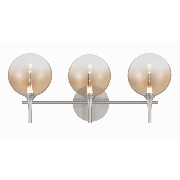 48914-031 Eurofase Lighting Iissa - 12W 3 LED Bath Vanity-10.25 Inch Tall and 23.63 Inch Wide-Nickel Finish-Amber Glass Color